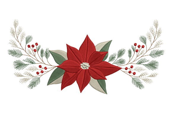 Christmas Poinsettia and Pine Embroidery Review
