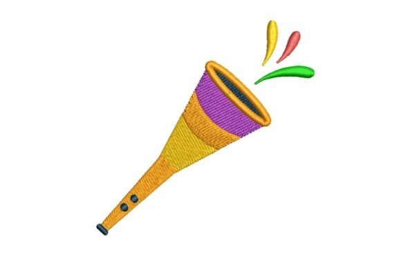 Colorful Party Vuvuzela Embroidery Design Review