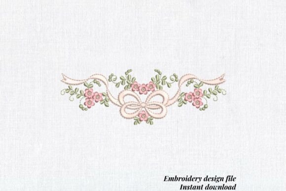 Floral Baby Girl Bow Embroidery Review