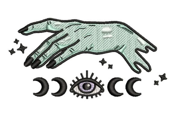 Mystical Hand with All-Seeing Eye Embroidery Design
