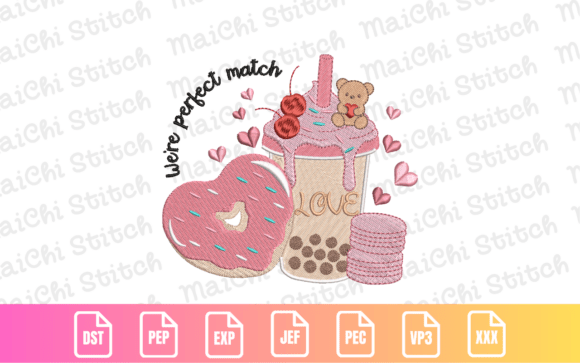 Valentine Boba Donut Embroidery Review